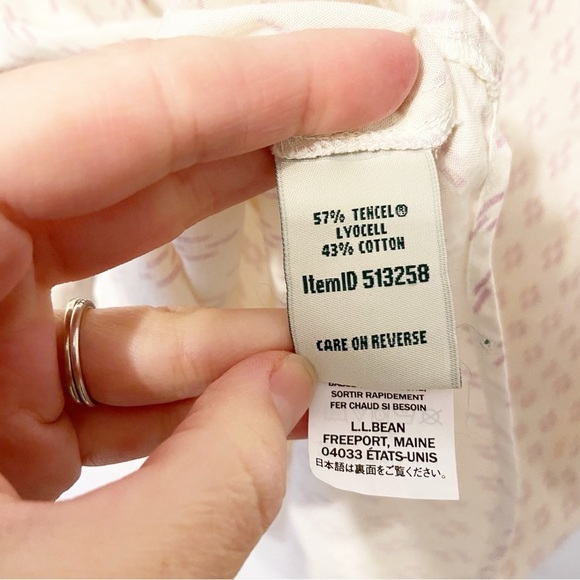 L.L. Bean | Women’s Lavender/ Cream Geometric Terncel Adjustable Sleeve Top M - Picture 5 of 9